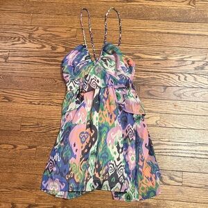 Zara Multicolor Patterned Mini Dress